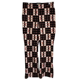 Maeve by Anthropologie The Margot Pants Sz XS Cropped Kick Flare Geometric Retro